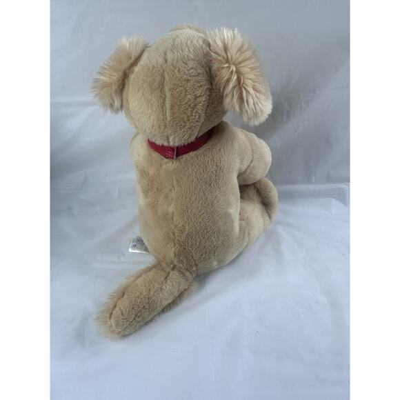Yellow Lab Puppy Dog Plush Red Collar Large Retriever Stuffed Build A Bear Tan - Picture 3 of 6